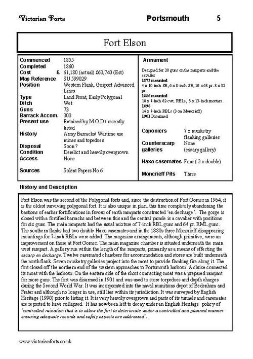 Fort Elson datasheet